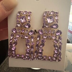 Elegant Amethyst Statement Earrings